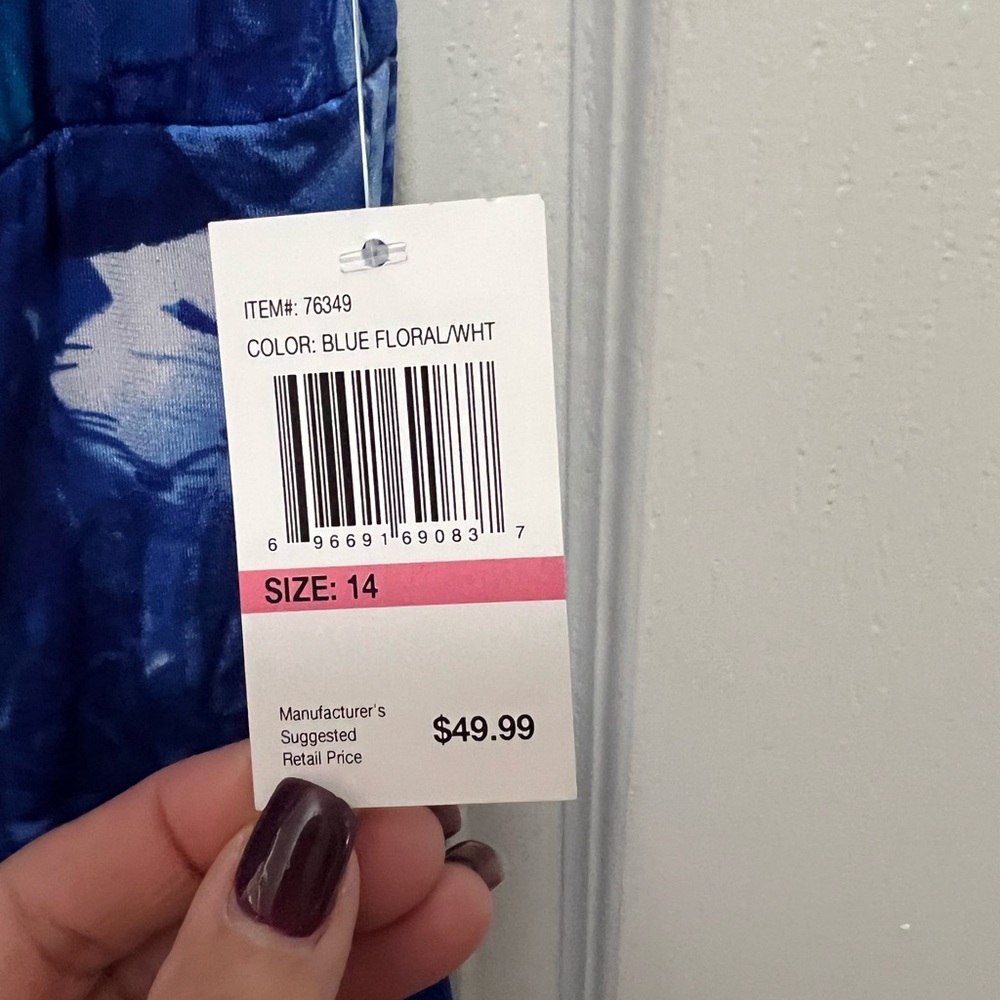 NWT Blue/White Floral Women's Dress - Picture 4 of 5